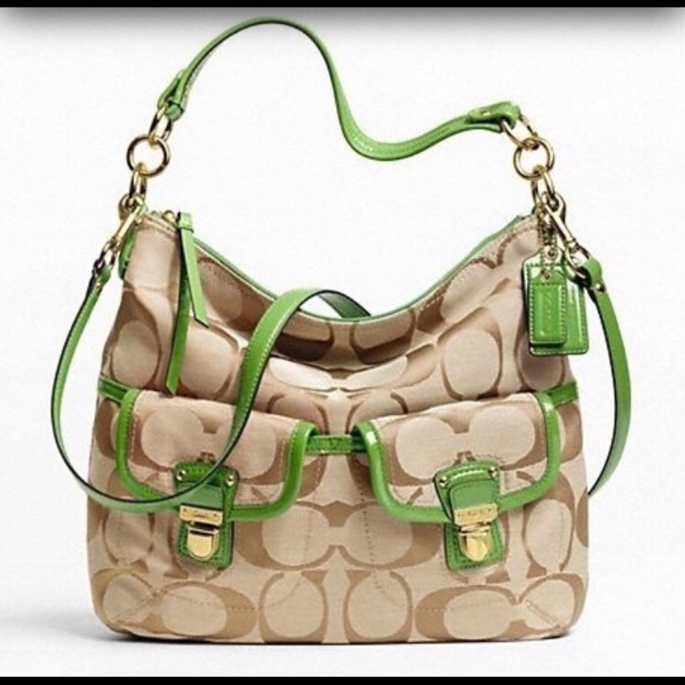 *COACH* Daisy Signature Hobo Pocket - Khaki-Grass
